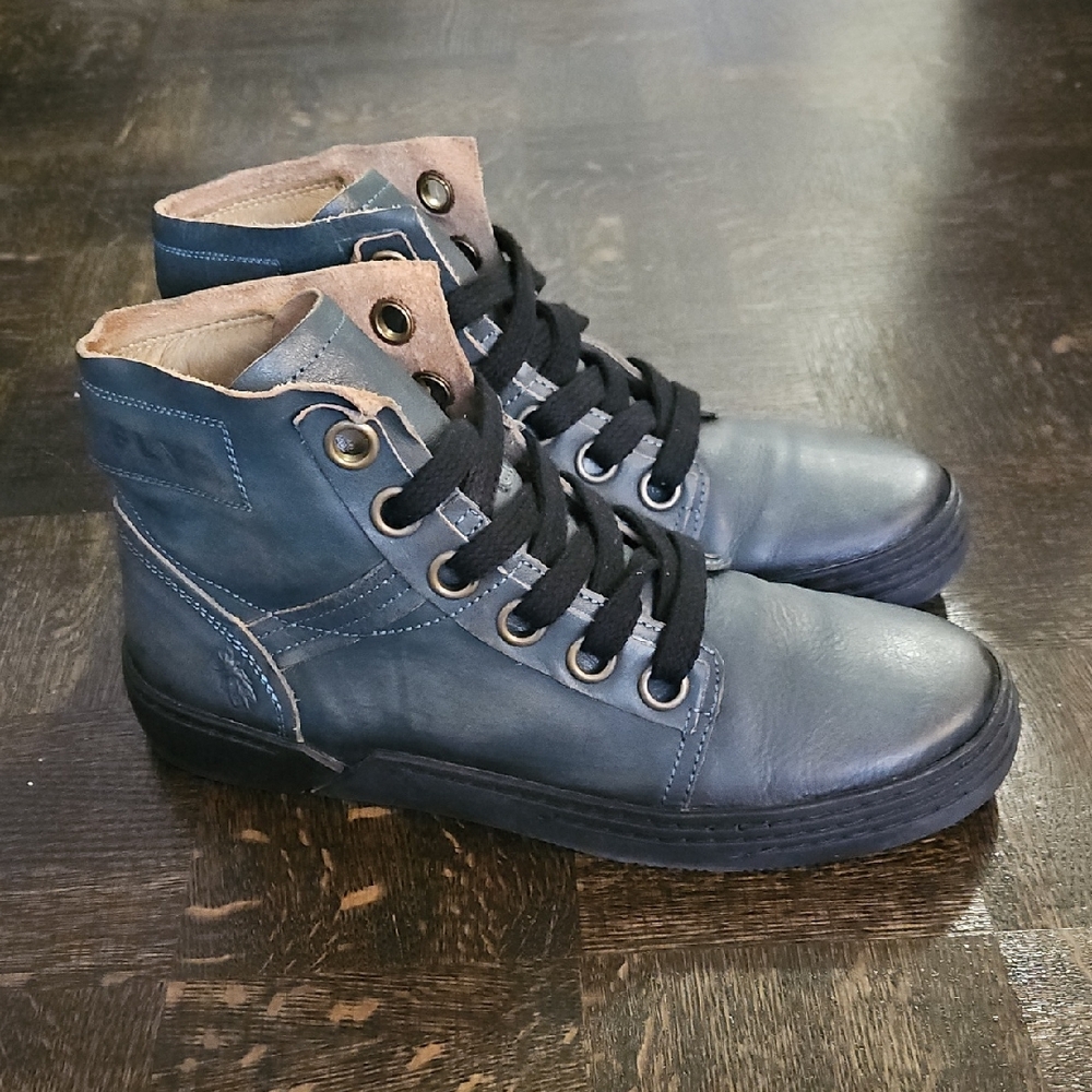 Fly London Black Leather Sneakers - Picture 2 of 7